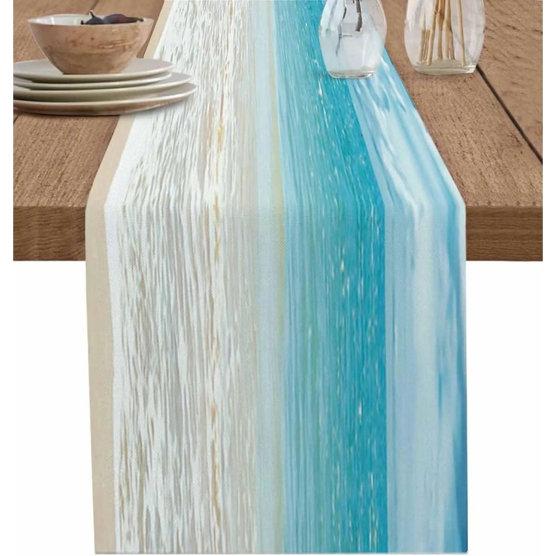 Ocean Beach Linen Table Runner For Dining Table 0