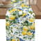 Lemon Bird Linen Table Runner Vintage Floral Decor 0