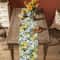 Lemon Bird Linen Table Runner Vintage Floral Decor 3