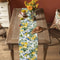 Lemon Bird Linen Table Runner Vintage Floral Decor 3
