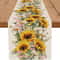 Sunflower Daisy Linen Table Runner Farmhouse Decor 0