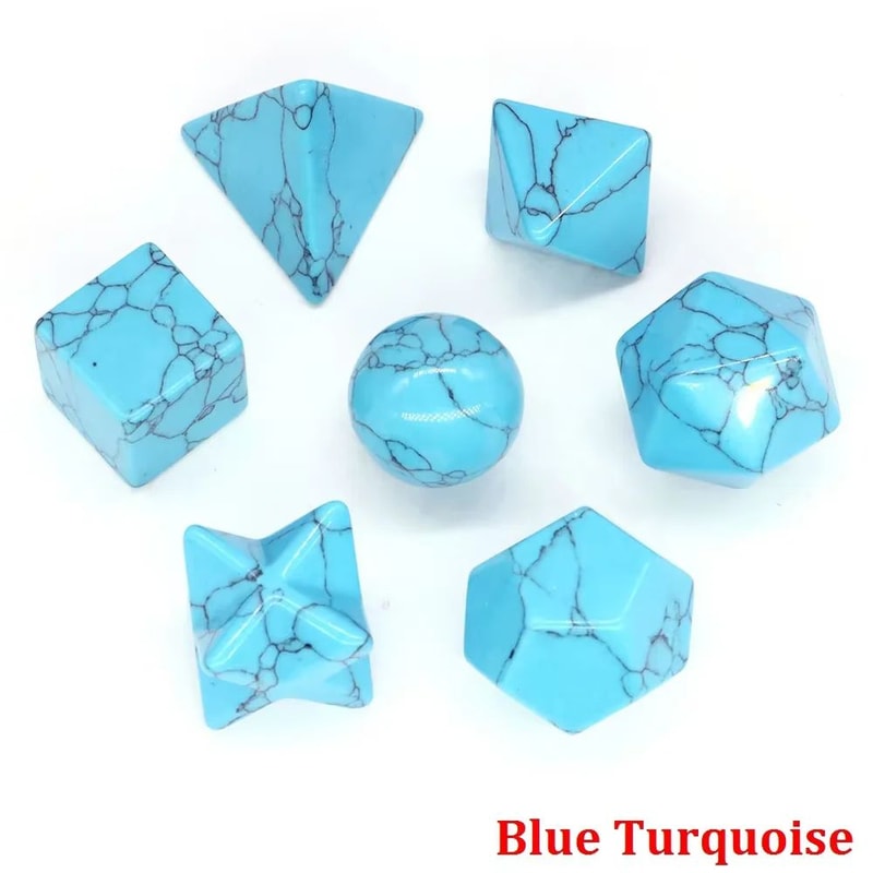 7 Piece Sacred Geometry Crystal Set Platonic Solids 16