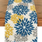 Blue Dahlia Floral Linen Table Runner Decor 0