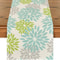 Blue Dahlia Floral Linen Table Runner Decor 6