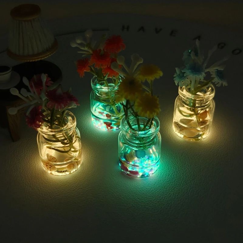 Glow In The Dark Artificial Flower Vase Decor 2