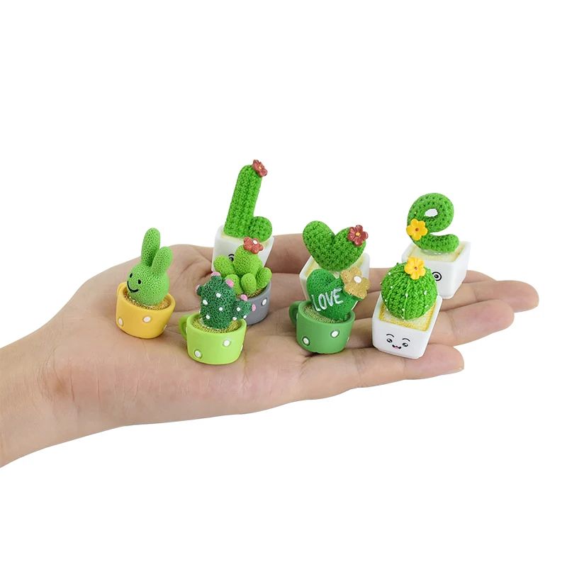 Mini Resin Succulent Cactus Decor Set 3
