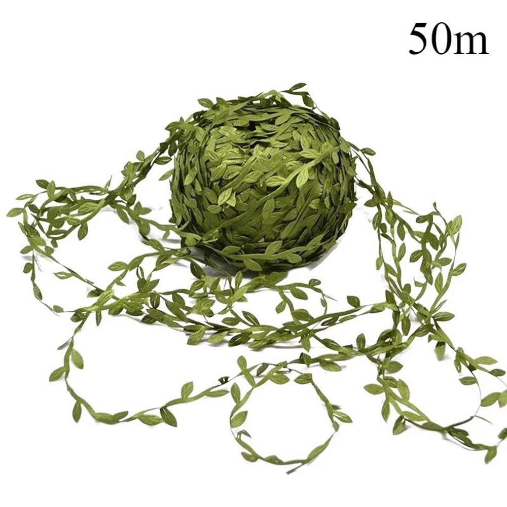 Artificial Green Leaf Vine Ribbon For DIY Crafts 10