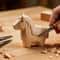 Handmade Wooden Horse Figurine Rustic Decor 6