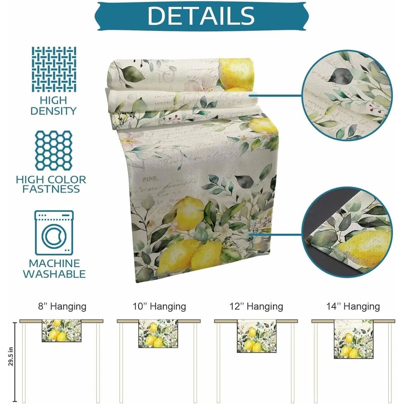 Eucalyptus Lemon Linen Table Runner Decor 5