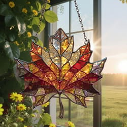 acrylic maple leaf light catcher hanging decor