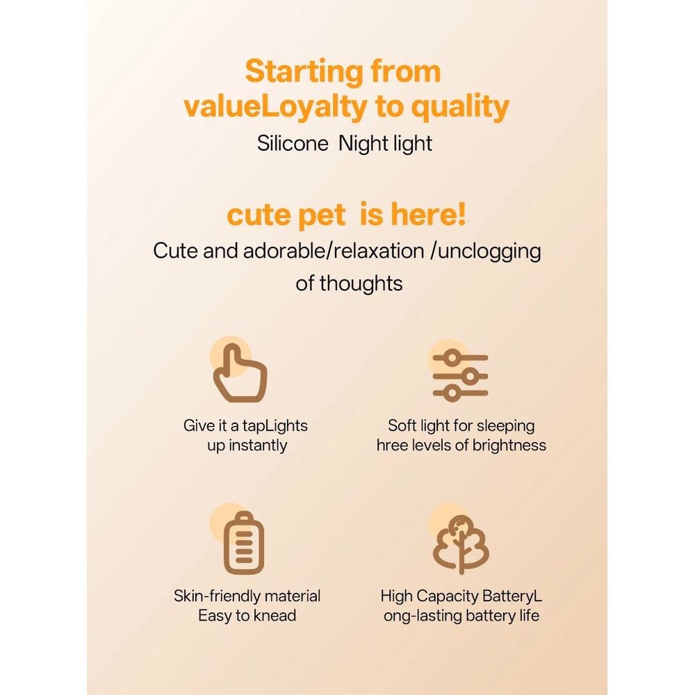 Cute Pear Duck Night Light Touch Control Silicone Lamp 3