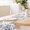 Chinoiserie Blue Floral Linen Table Runner 3