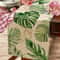 Tropical Palm Leaves Linen Table Runner 1
