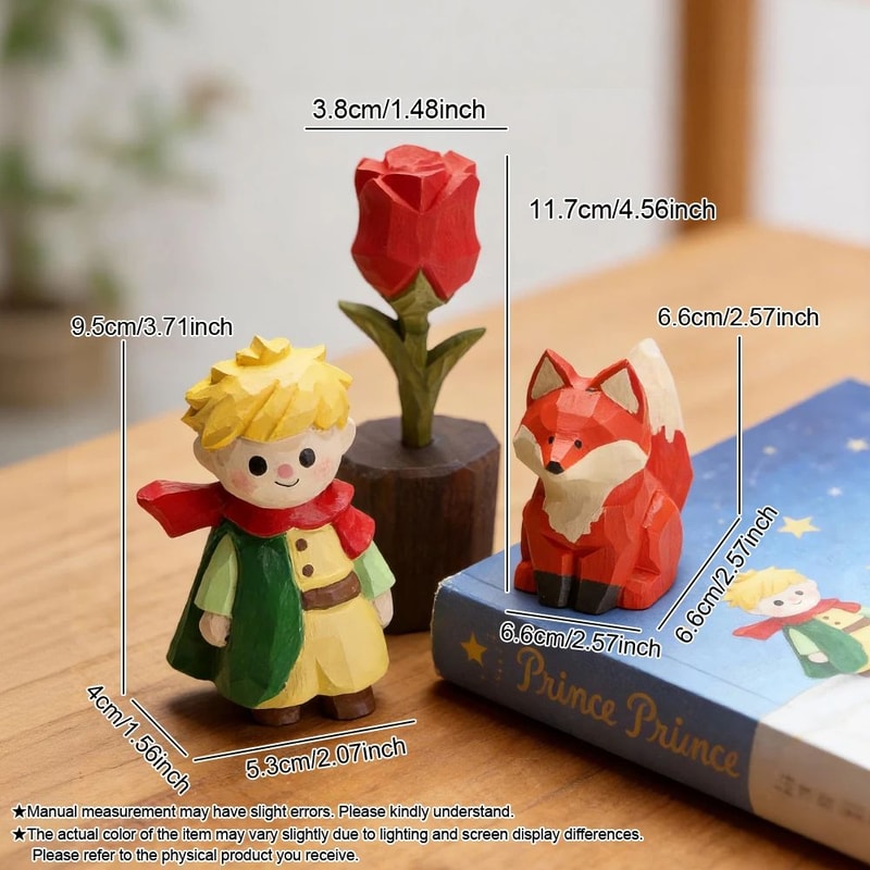 Handmade Wooden Fox Sculpture Decor 3