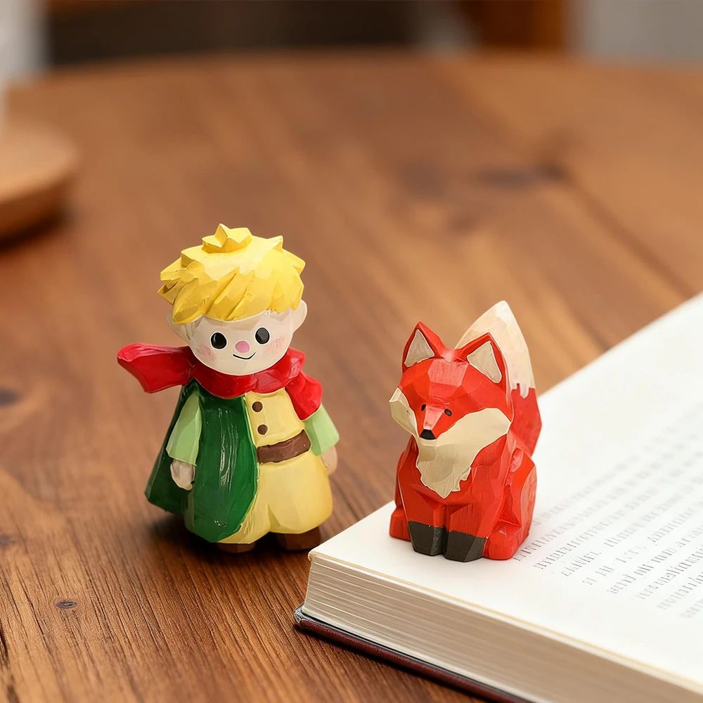 Handmade Wooden Fox Sculpture Decor 14