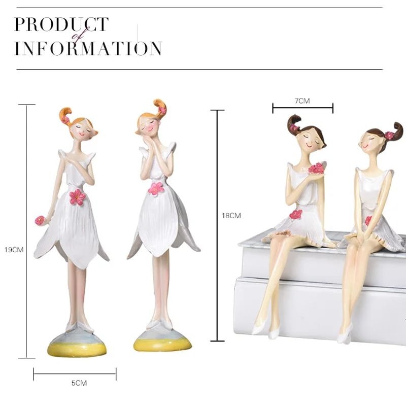 2 Piece Angel Fairy Resin Figurine Set 7