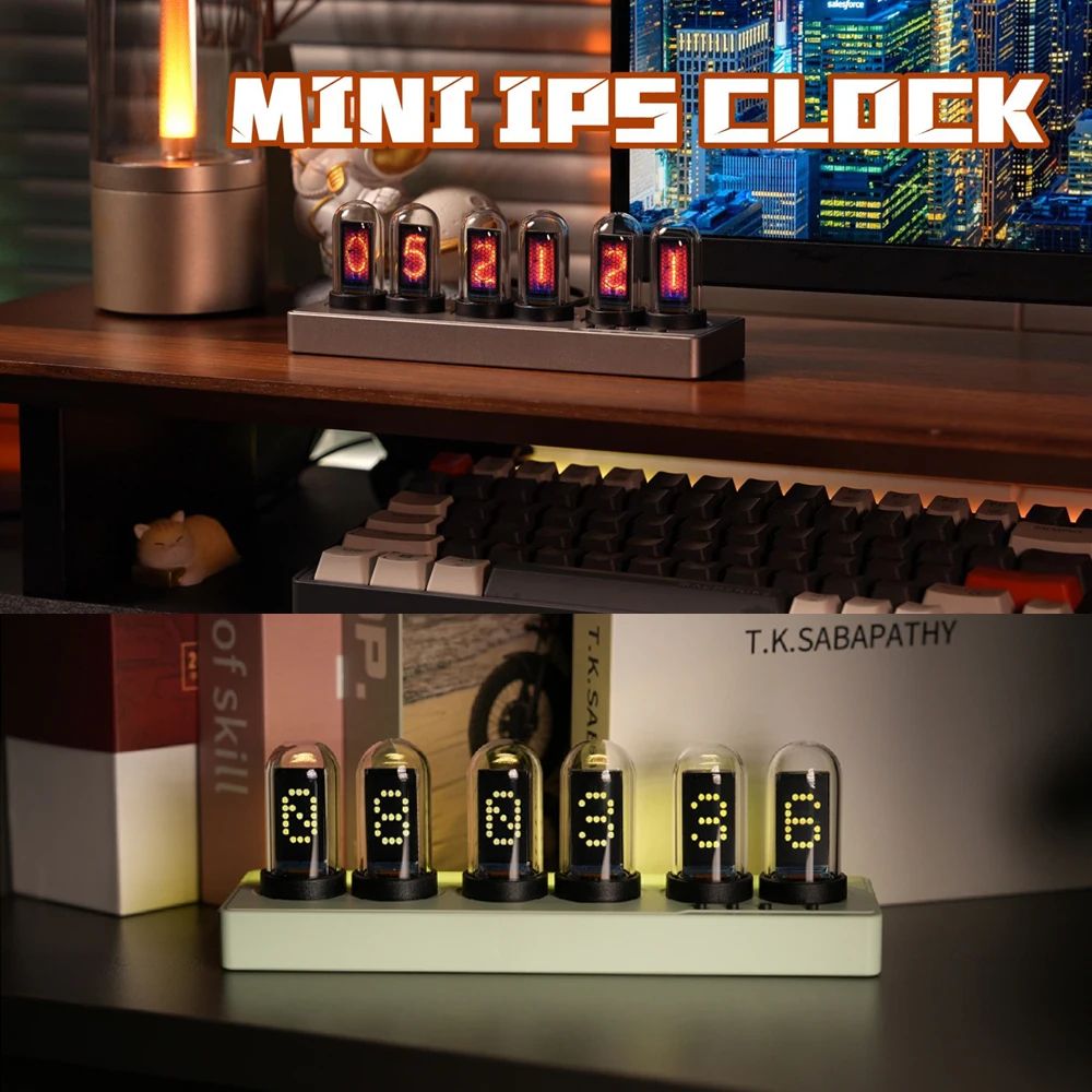 RGB Nixie Tube Style WiFi Alarm Clock With IPS Display 1