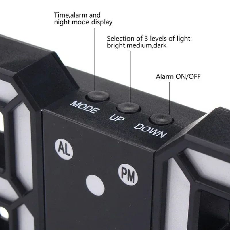 3D LED Digital Wall Clock With Night Glow 3