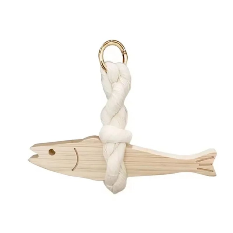 Wooden Fish Hanging Ornament With Bell Decor 6
