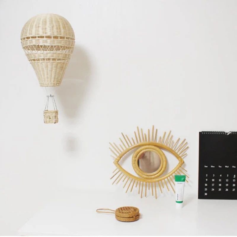 Rattan Hot Air Balloon Wall Hanging Decor 4