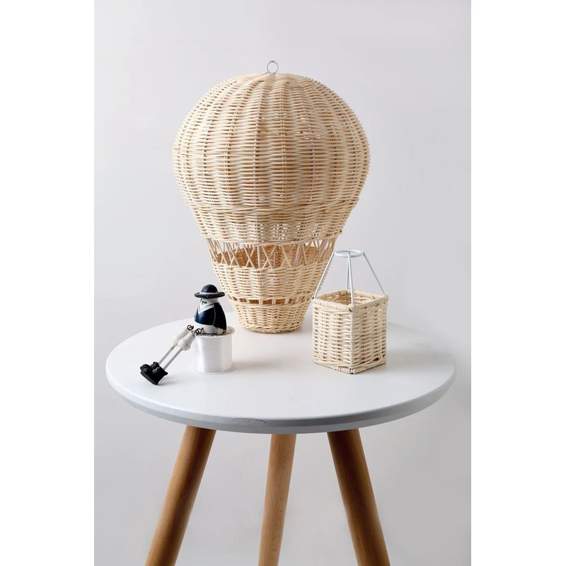Rattan Hot Air Balloon Wall Hanging Decor 8