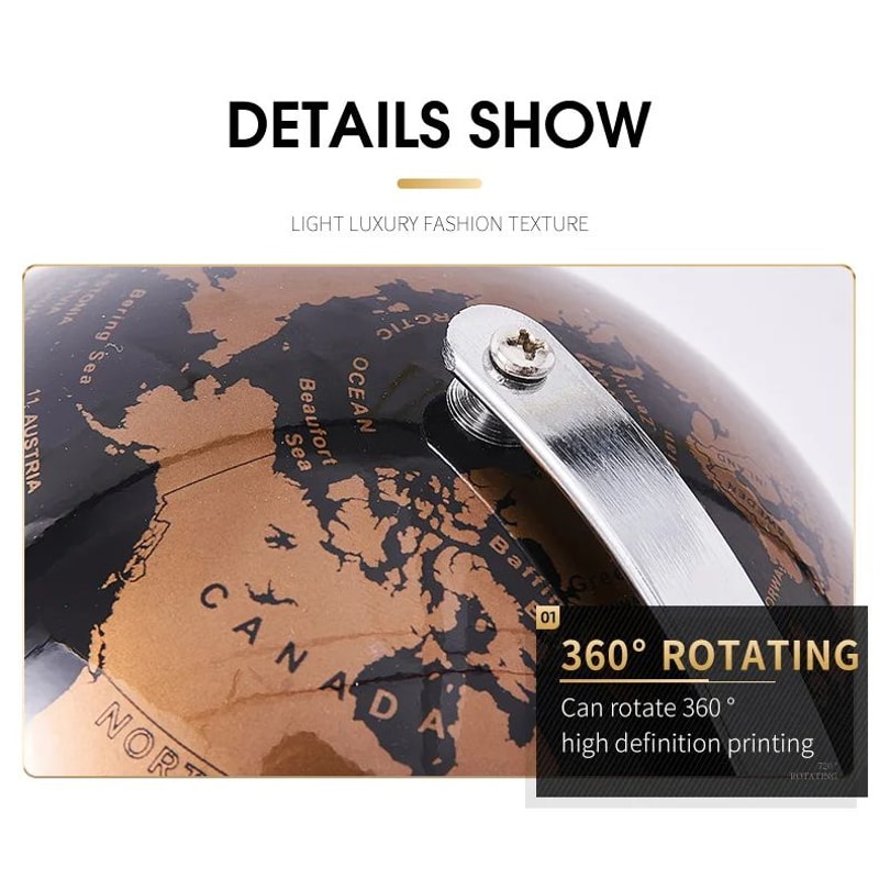 Retro World Globe Educational Desk Decor For Kids And Home 6