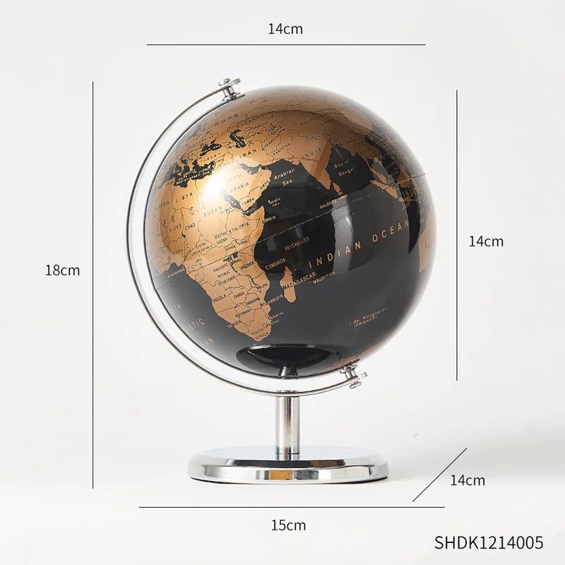 Retro World Globe Educational Desk Decor For Kids And Home 13