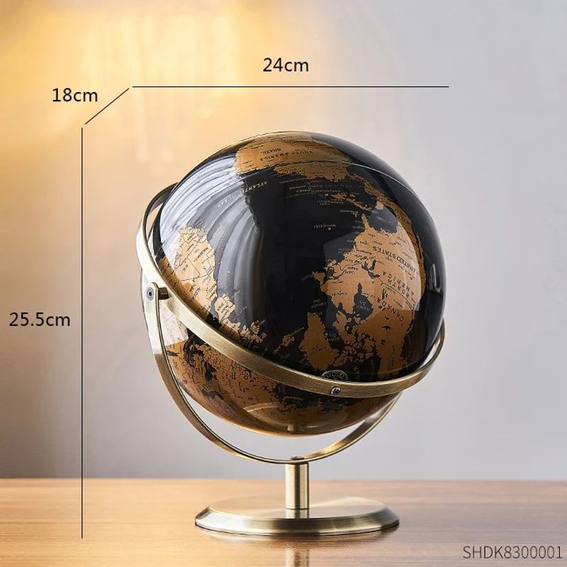 Retro World Globe Educational Desk Decor For Kids And Home 14