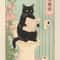 Japanese Cat Bathtub Canvas Wall Art Poster 20