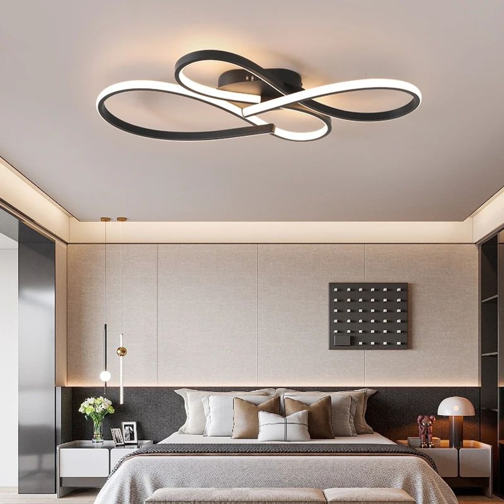Modern Black LED Ceiling Chandelier Light Fixture 0
