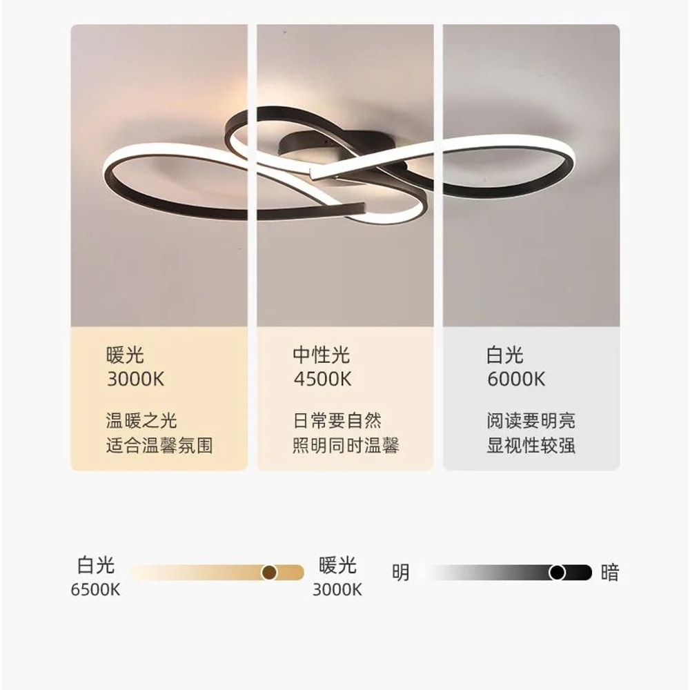 Modern Black LED Ceiling Chandelier Light Fixture 6