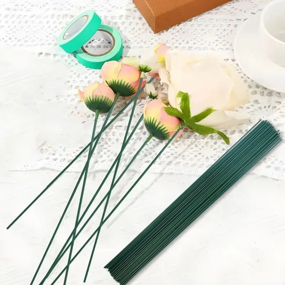 Bendable Artificial Flower Stems With Floral Tape Set 8