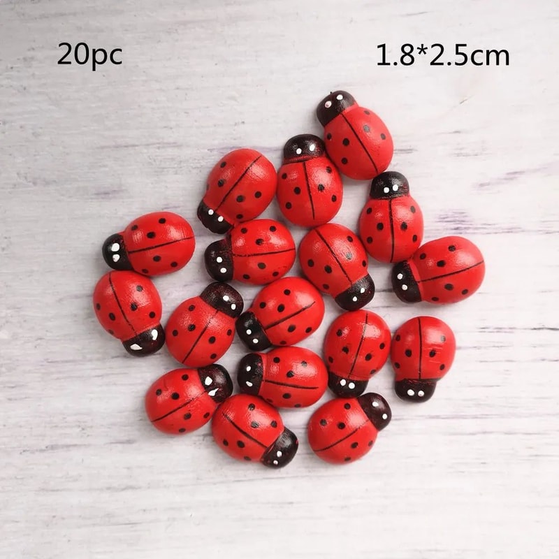 Wooden Ladybug Miniature For Fairy Garden Decor 7