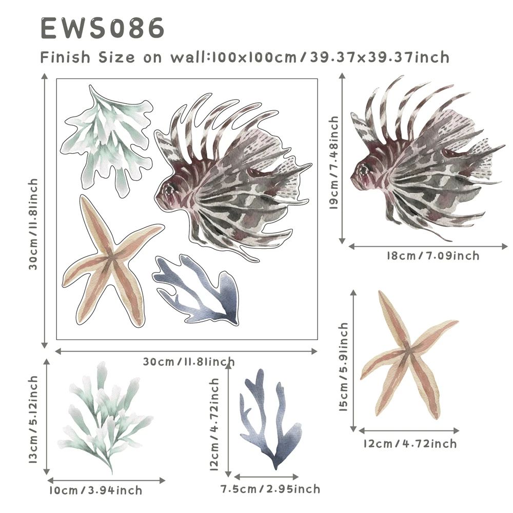 Underwater Ocean Fish Wall Stickers For Kids Room 13