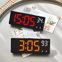 voice control led digital alarm clock with temperature
