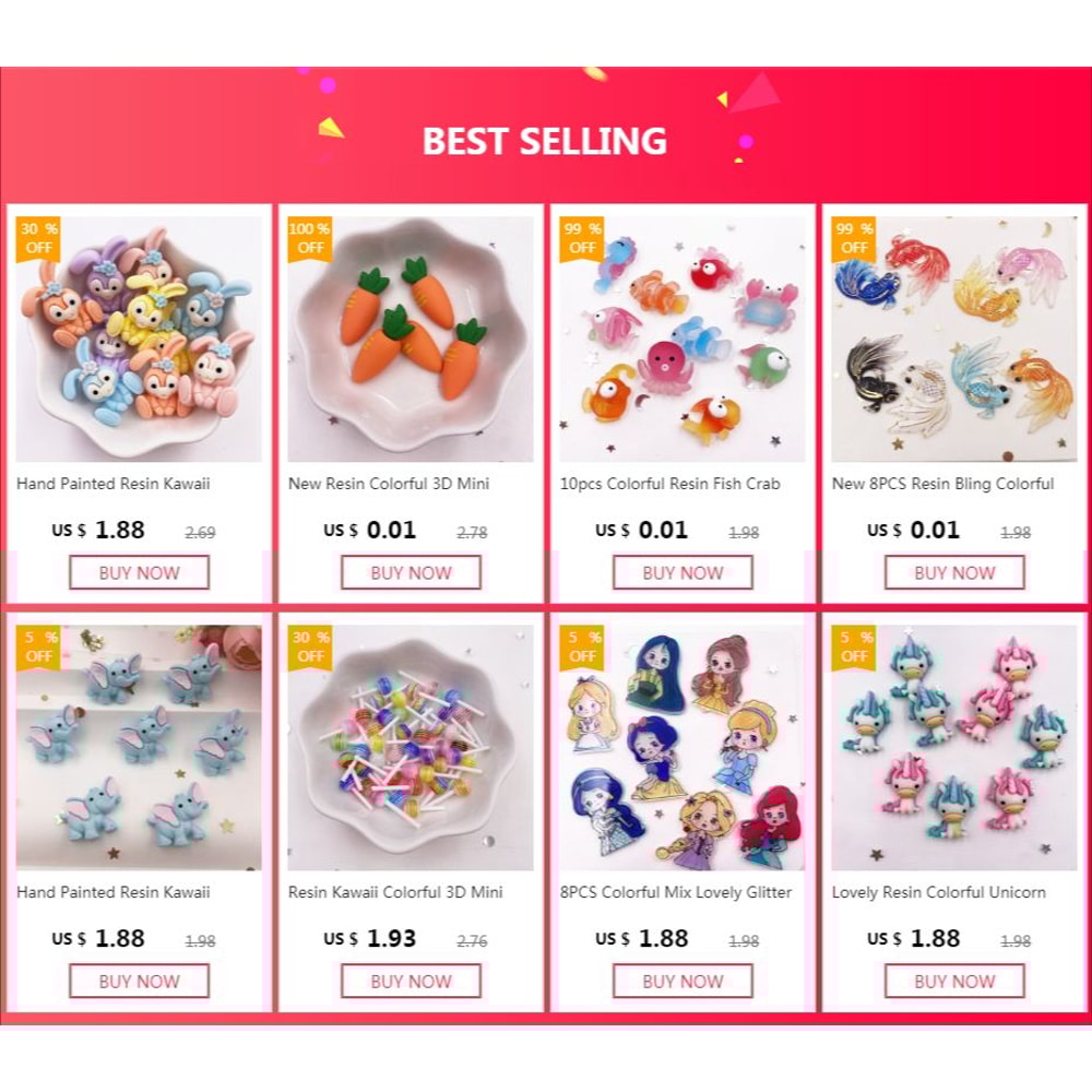 Glitter Rainbow Cloud Acrylic Flatback DIY Set 4