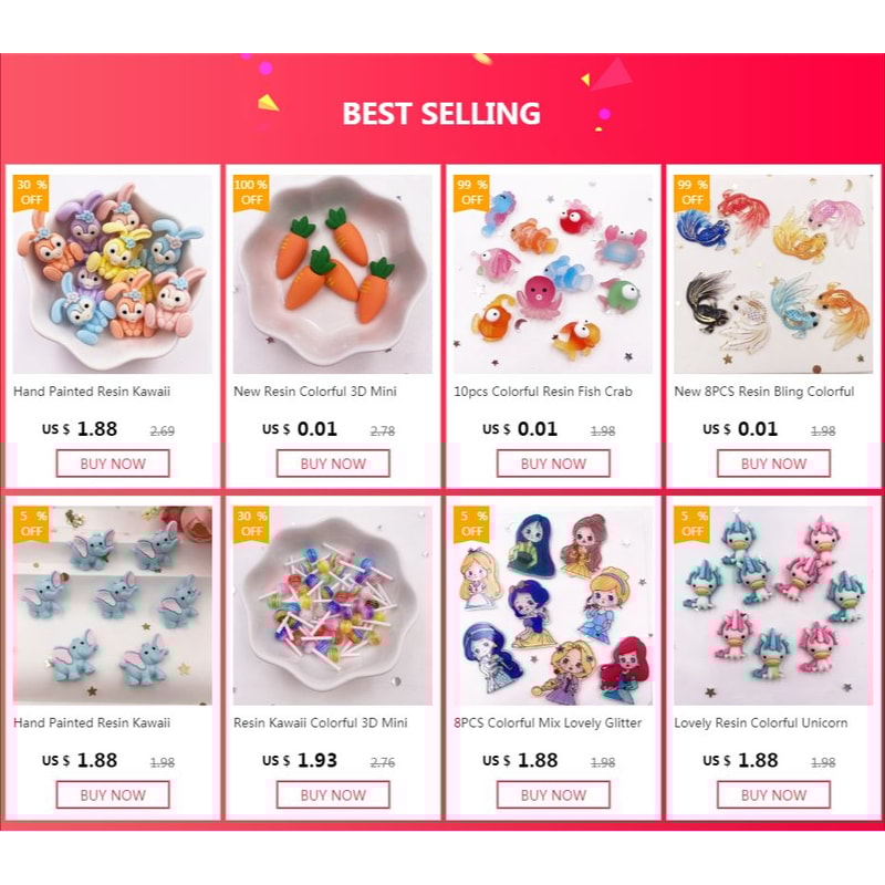 Glitter Rainbow Cloud Acrylic Flatback DIY Set 4