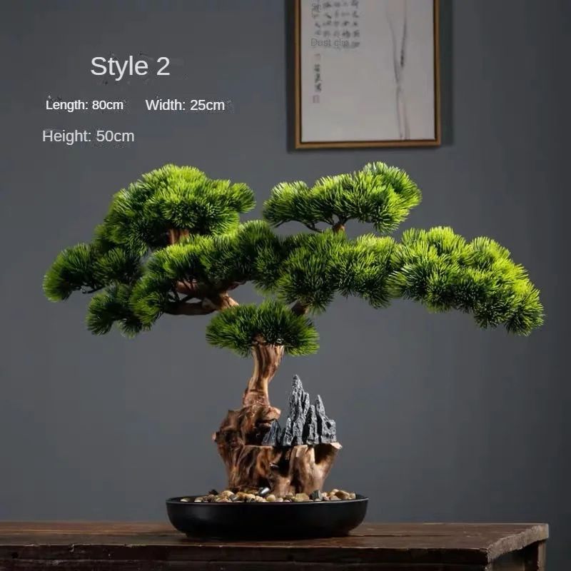 Artificial Welcome Pine Bonsai Desktop Decor 2