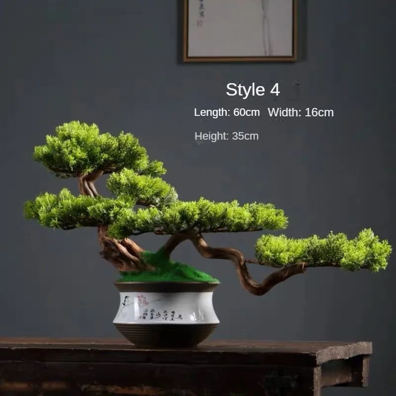 Artificial Welcome Pine Bonsai Desktop Decor 4