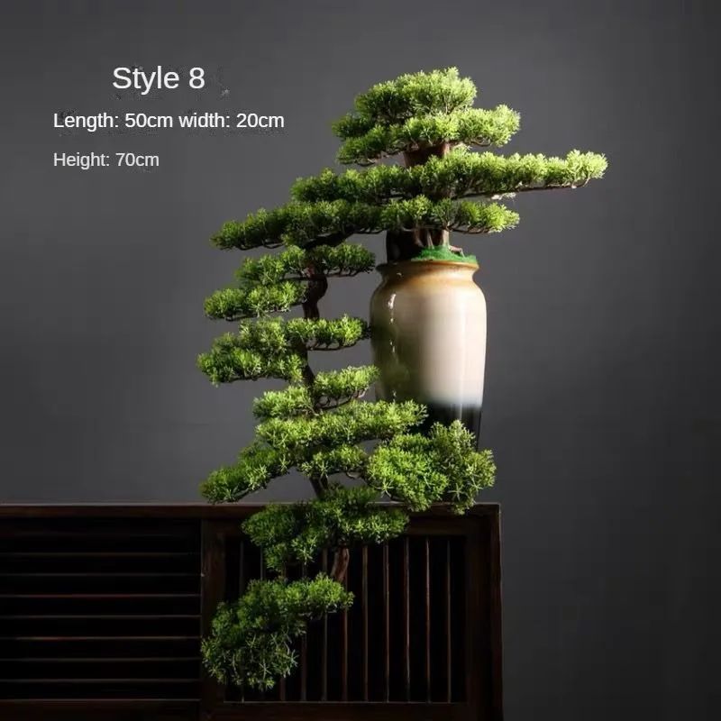 Artificial Welcome Pine Bonsai Desktop Decor 8