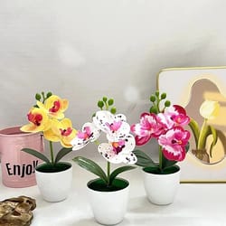 mini artificial bonsai plant in pot desk decor