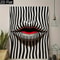 Abstract Striped Lips Canvas Wall Art Poster 3