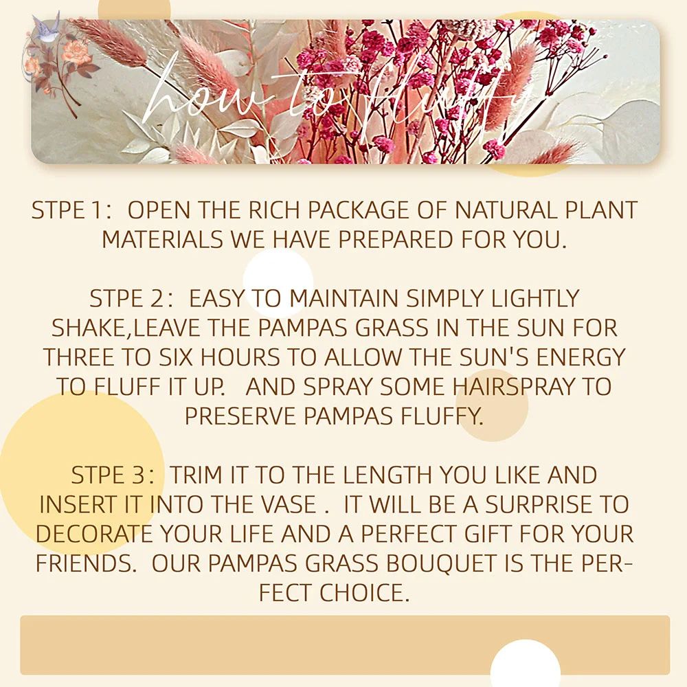 Boho Pampas Grass Dried Flower Wedding Bouquet 5