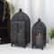 Black Metal Hanging Candle Lantern Set 6