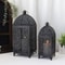 Black Metal Hanging Candle Lantern Set 6