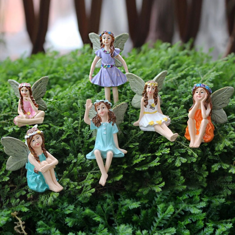 Mini Garden Fairy Figurines Set For Outdoor Decor 2
