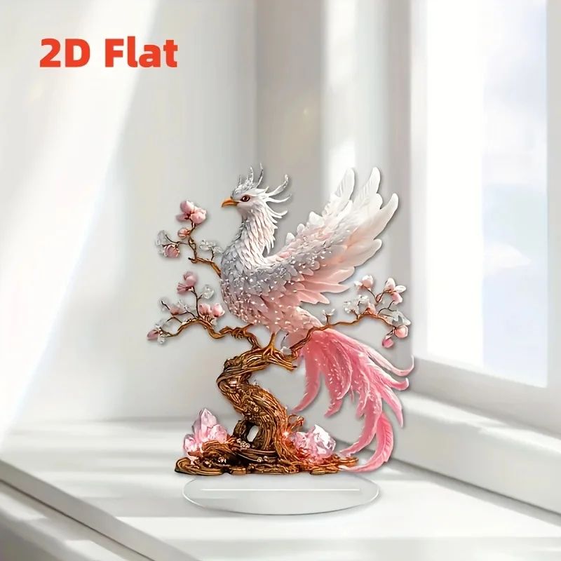 Crystal Phoenix Statue Desktop Decor 3