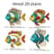 Colorful Tropical Fish Wooden Wall Art Nautical Decor Set 4