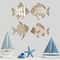 Colorful Tropical Fish Wooden Wall Art Nautical Decor Set 6