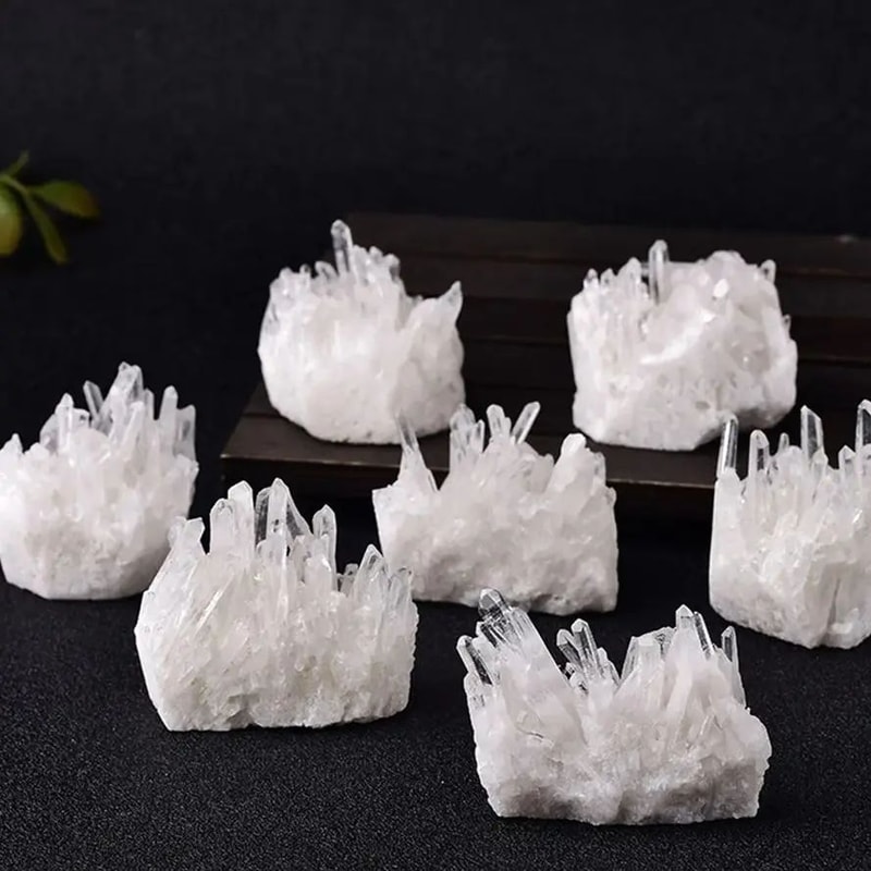 Natural White Crystal Cluster Healing Stone Decor 3